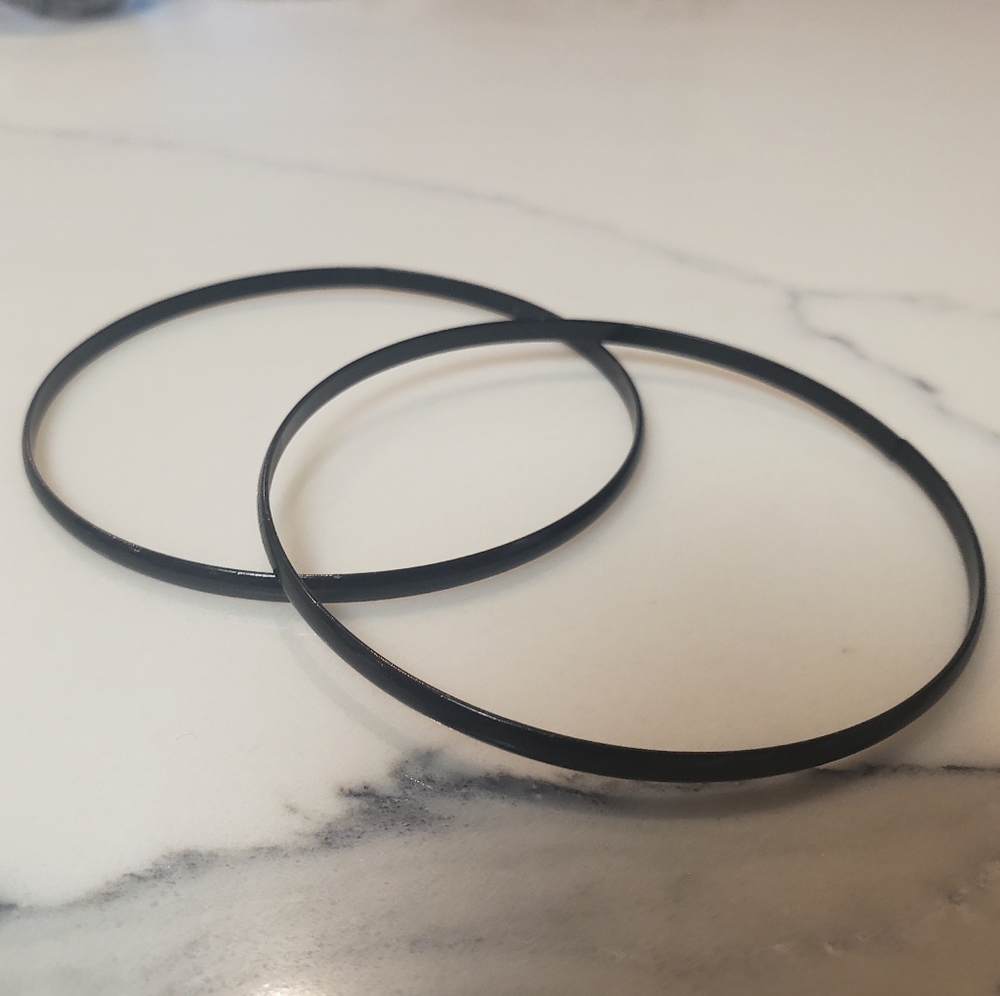 2 think black stacking bracelets